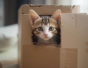 Fototapeta premium cat in box
