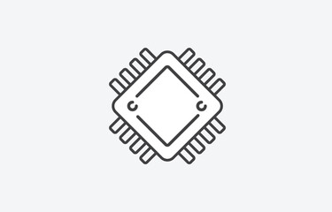 Microchip Vector Illustration. Chip Icon. Microchip Icon