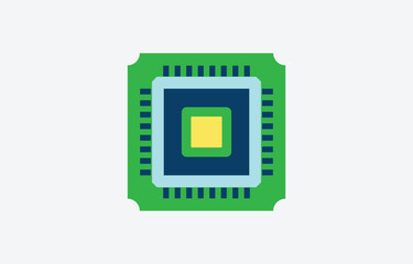 Microchip Vector Illustration. Chip Icon. Microchip Icon