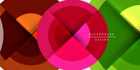 Obraz premium Circle and semi circle geometric background. Vector Illustration For Wallpaper, Banner, Background, Card, Book Illustration, landing page