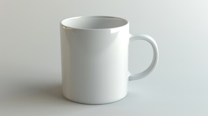 Obraz premium Simple mug on a white background, minimal design with soft lighting, ideal for a contemporary feel