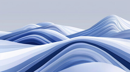 Snow ripples on a winter hill, abstract shapes in a minimalistic landscape