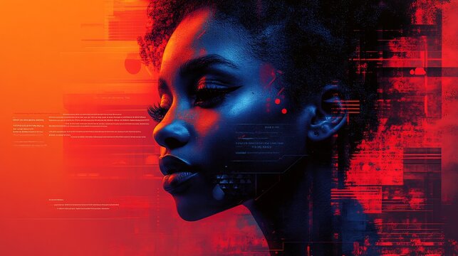 Bold flyer mockup for a nightclub event featuring neon colors abstract shapes and customizable event details isolated on a transparent background