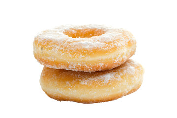 Fresh donuts isolated on transparent background, cut out, PNG