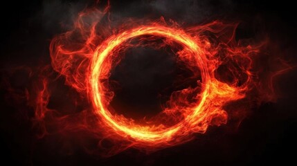 An artistic interpretation of a blazing circle, exuding warmth and energy.