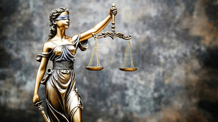 Fototapeta premium Legal and law concept statue of Lady Justice with scales of justice