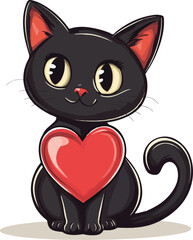 Obraz premium Cute cat cartoon vector on white