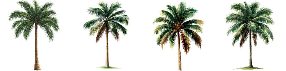 Lush green palm trees swaying in the tropical paradise landscape  Idyllic tropical scenery with exotic palm trees on a sunny beach perfect for vacation resort or travel concepts