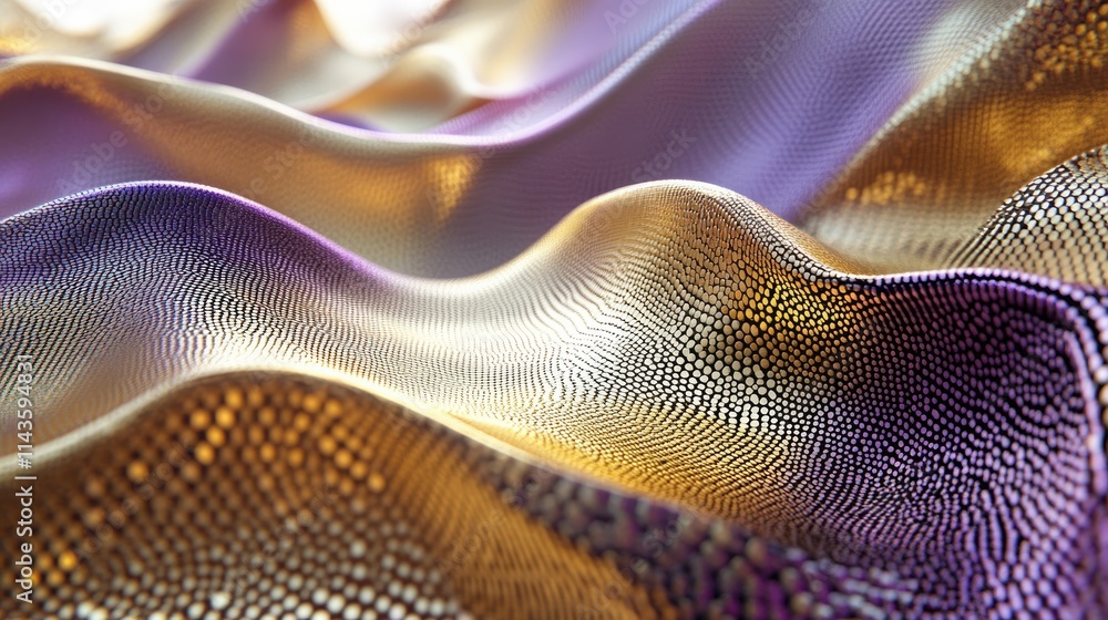 Poster abstract shimmering gold and purple waves: a mesmerizing abstract texture of gold and purple waves, 