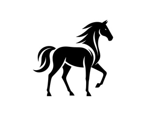 Horse logo design icon symbol vector illustration. Horse silhouette logo. Animal logo.