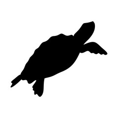 Turtle Silhouette. Turtle Vector Illustration.
