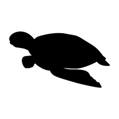Turtle Silhouette. Turtle Vector Illustration.