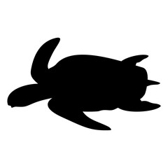 Turtle Silhouette. Turtle Vector Illustration.
