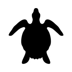 Turtle Silhouette. Turtle Vector Illustration.
