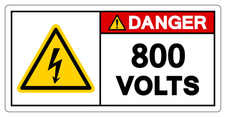 Danger 800 Volts Tag Symbol Sign,Vector Illustration, Isolate On White Background Label. EPS10