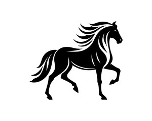 Horse logo design icon symbol vector illustration. Horse silhouette logo. Animal logo.