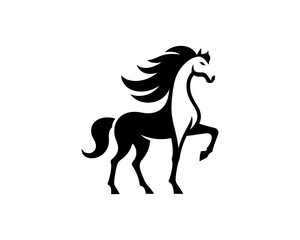 Horse logo design icon symbol vector illustration. Horse silhouette logo. Animal logo.