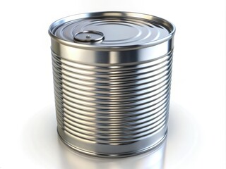 Realistic 3D-rendered aluminum can, isolated on white, showcasing high-resolution detail and deep depth of field.
