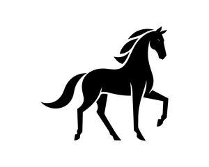 Horse logo design icon symbol vector illustration. Horse silhouette logo. Animal logo.