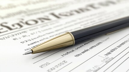 Obraz premium Loan Application Form with Gold Pen - Signing Documents