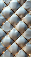 Fototapeta premium Criss Crossed Metallic Lattice Pattern with Shiny Bronze and Copper Finish for Abstract Geometric Design Interlocking diamond shaped elements create a sleek modern