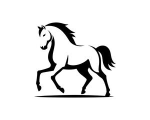 Horse logo design icon symbol vector illustration. Horse silhouette logo. Animal logo.