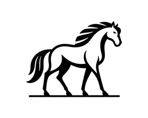 Horse logo design icon symbol vector illustration. Horse silhouette logo. Animal logo.