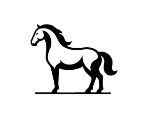 Horse logo design icon symbol vector illustration. Horse silhouette logo. Animal logo.