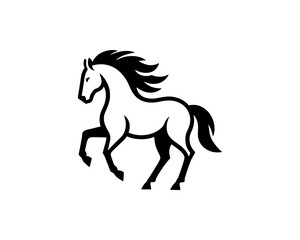 Horse logo design icon symbol vector illustration. Horse silhouette logo. Animal logo.