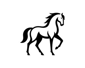 Horse logo design icon symbol vector illustration. Horse silhouette logo. Animal logo.