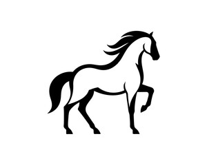 Horse logo design icon symbol vector illustration. Horse silhouette logo. Animal logo.