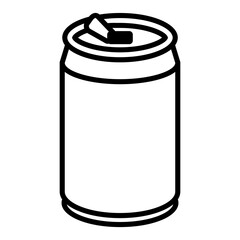 Drink can icon vector, line style illustration.