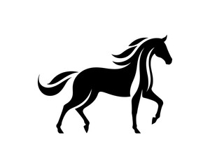 Horse logo design icon symbol vector illustration. Horse silhouette logo. Animal logo.