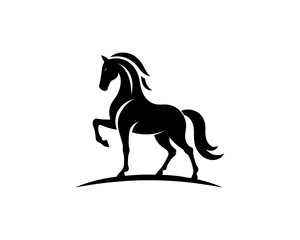 Horse logo design icon symbol vector illustration. Horse silhouette logo. Animal logo.