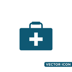 Fototapeta premium Simple Design First Aid Bag Icon Template 