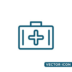 Fototapeta premium Simple Design First Aid Bag Icon Template 