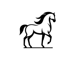 Horse logo design icon symbol vector illustration. Horse silhouette logo. Animal logo.