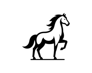 Horse logo design icon symbol vector illustration. Horse silhouette logo. Animal logo.