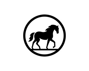 Horse logo design icon symbol vector illustration. Horse silhouette logo. Animal logo.