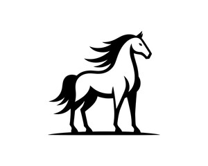 Horse logo design icon symbol vector illustration. Horse silhouette logo. Animal logo.