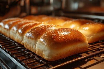 Freshly Baked Breads on a Baking Rack