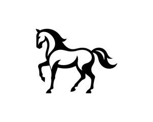 Horse logo design icon symbol vector illustration. Horse silhouette logo. Animal logo.