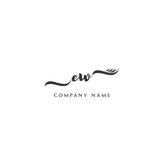 Obraz premium Minimalist EW Logo Design with Abstract Feather Element