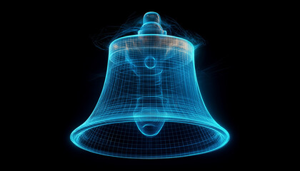 A glowing bell icon symbolizing an alert.  Generative AI.
