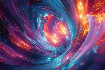 Obraz premium Abstract light trails vibrant colors dynamic motion blur