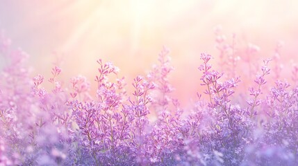 Obraz premium Delicate Purple Flowers Blooming In Sunlight