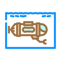 submersible world ocean color icon vector. submersible world ocean sign. isolated symbol illustration