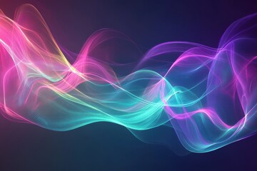 Obraz premium Abstract waves flowing energy vibrant colors teal and purple