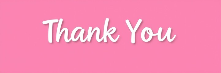 A cheerful thank you banner in soft pink showcases heartfelt appreciation, perfect for celebrations, events, or personal acknowledgments