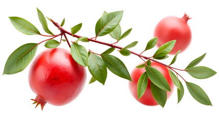 pomegranate with leaves